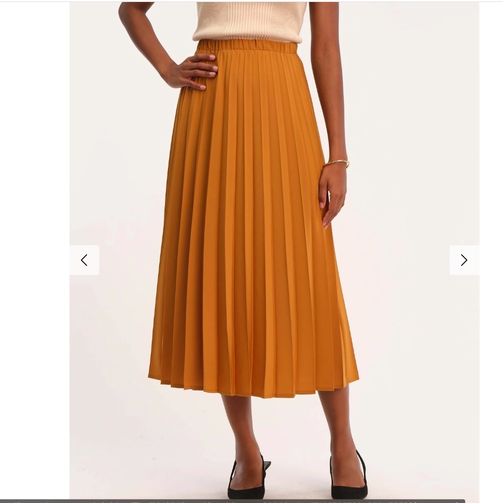 Truth Pull-On Chic Pleated Maxi Skirt Color SUNKISSED BRONZE Size Small